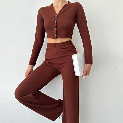 Zweiteiliges gestricktes Crop-Set für Damen - Sofia