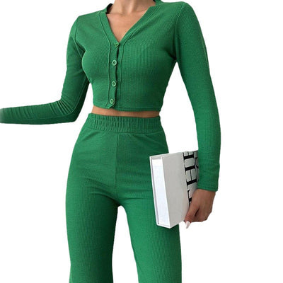 Zweiteiliges gestricktes Crop-Set für Damen - Sofia