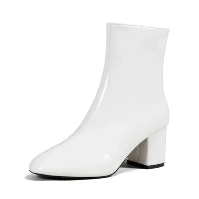Damen vegane Lederstiefeletten mittlerer Absatz - Yiva