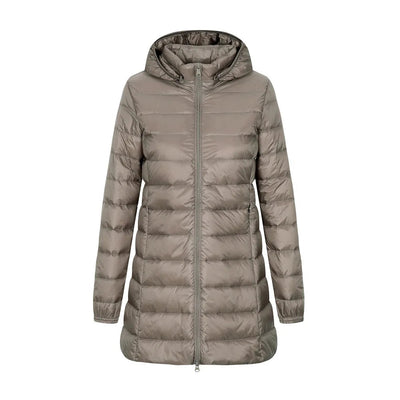 Lange Steppjacke mit Kapuze für Damen - Yvette
