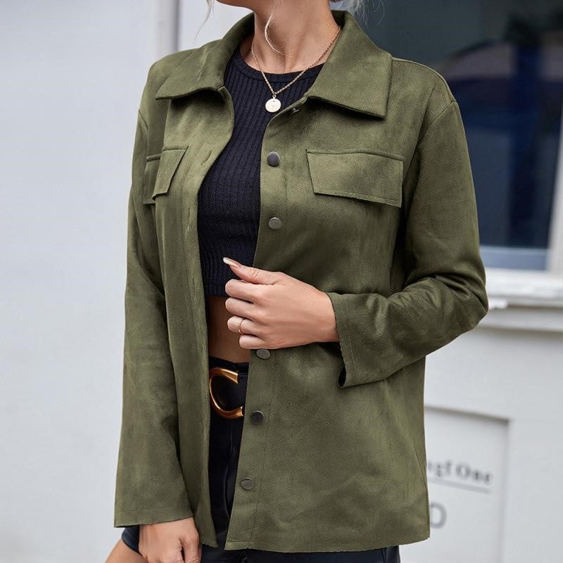 Damenjacke aus Wildleder mit Knöpfen - Valay