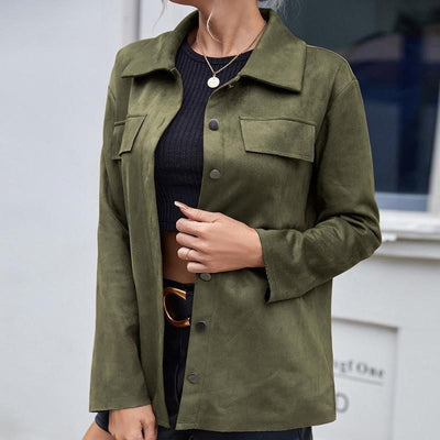 Damenjacke aus Wildleder mit Knöpfen - Valay