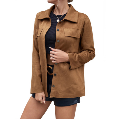 Damenjacke aus Wildleder mit Knöpfen - Valay