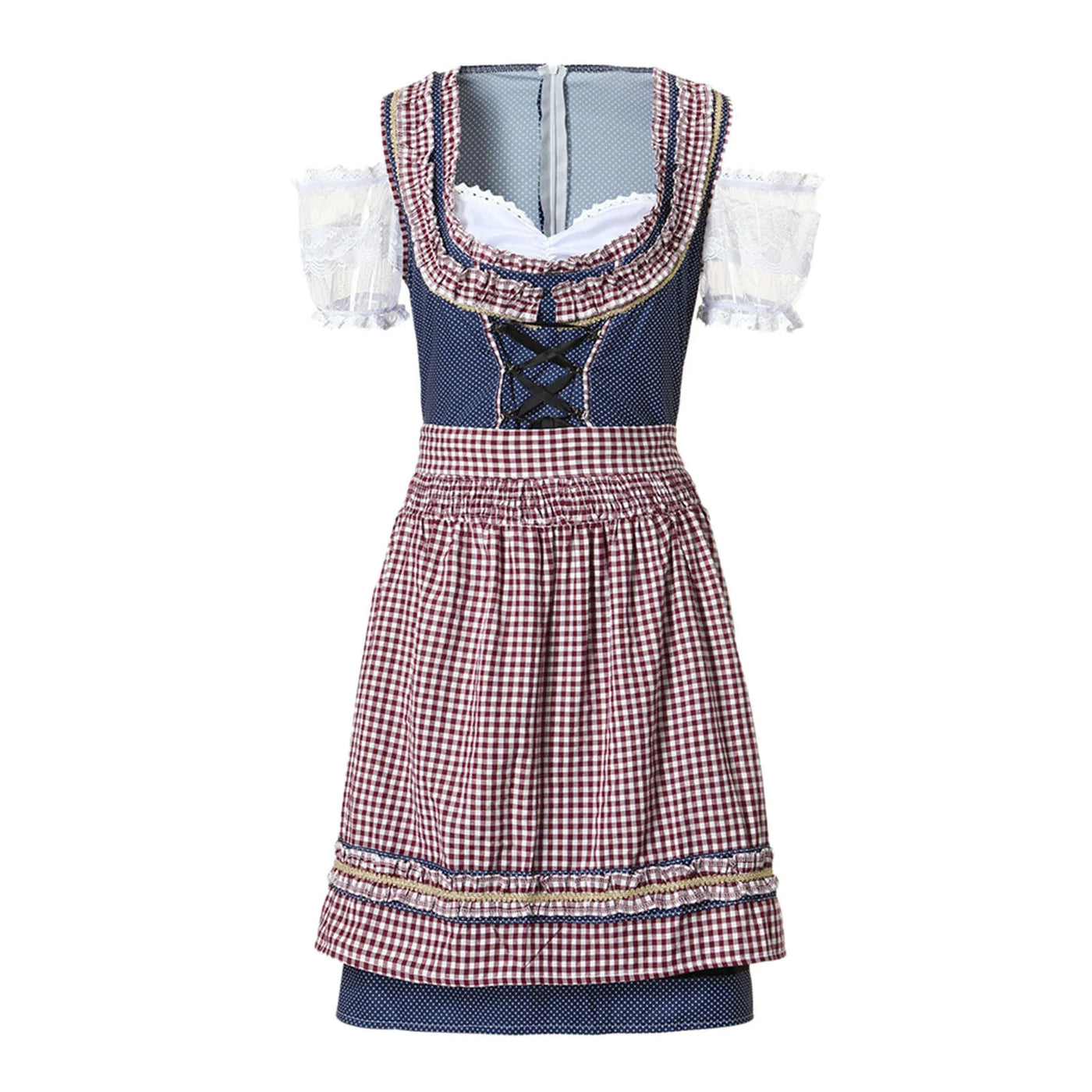 Dirndl Damen Kariert Blau-Rot - Svea