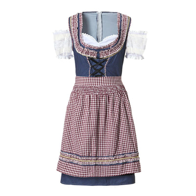 Dirndl Damen Kariert Blau-Rot - Svea