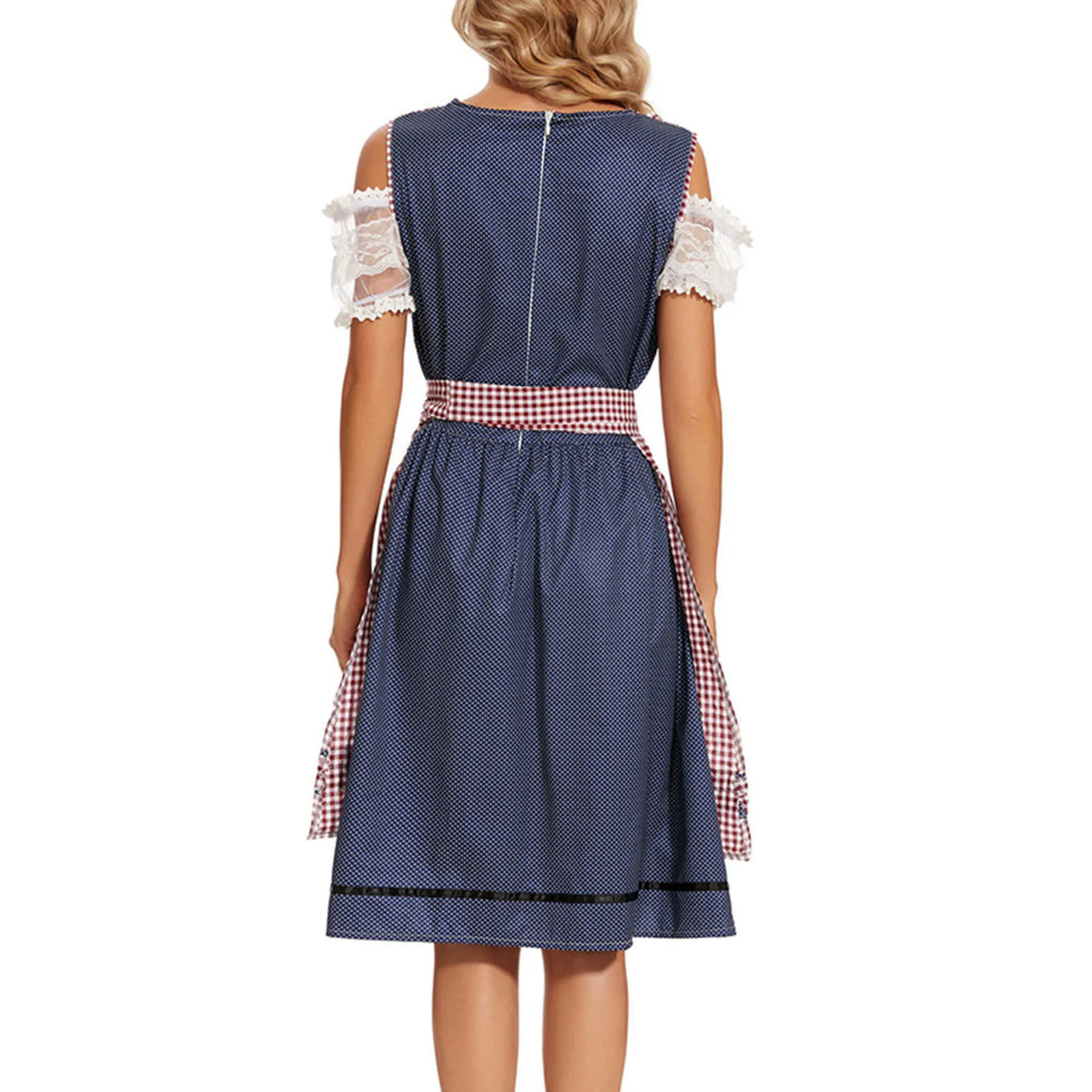 Dirndl Damen Kariert Blau-Rot - Svea