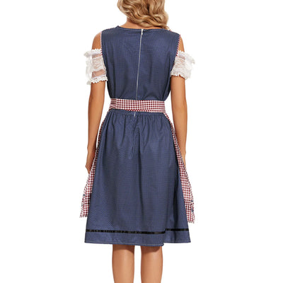 Dirndl Damen Kariert Blau-Rot - Svea