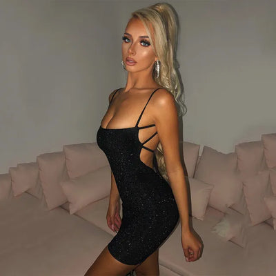 Alexa - Abendkleid mit Pailletten und Trägern
