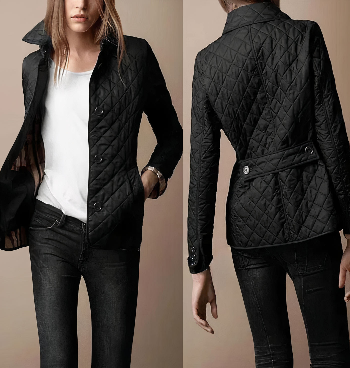 Leichte Steppjacke für Damen mit Knöpfen vorne - Milika