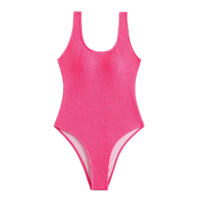 Ocean Chic - Champagnerwellen Bonbonfarben Einteiliger Badeanzug