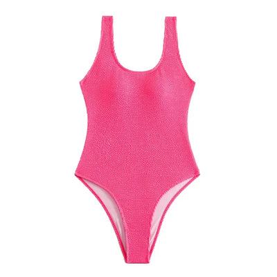 Ocean Chic - Champagnerwellen Bonbonfarben Einteiliger Badeanzug