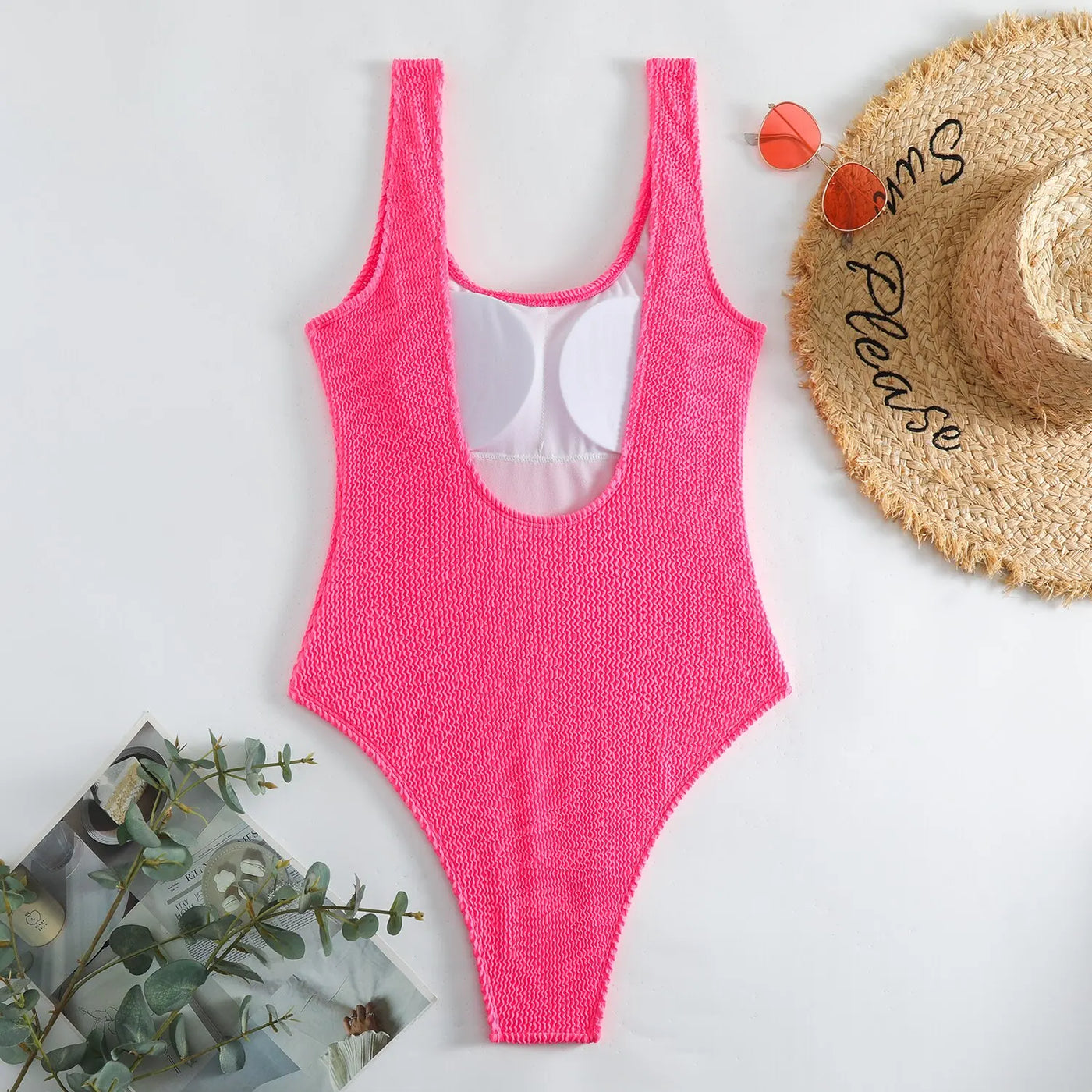 Ocean Chic - Champagnerwellen Bonbonfarben Einteiliger Badeanzug