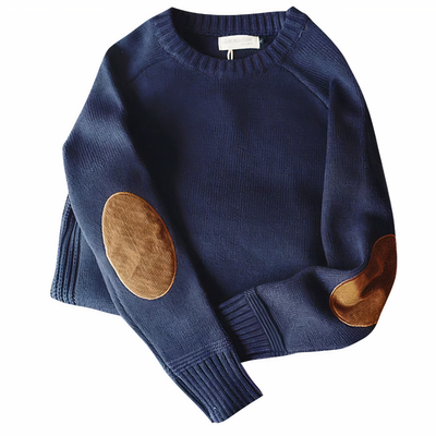 FAIZAN - Gestrickter geflickter Pullover