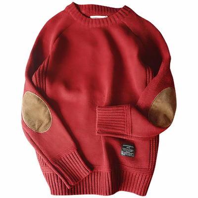 FAIZAN - Gestrickter geflickter Pullover