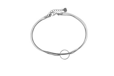 Double Round Sleek Anklet 14K Vergoldet