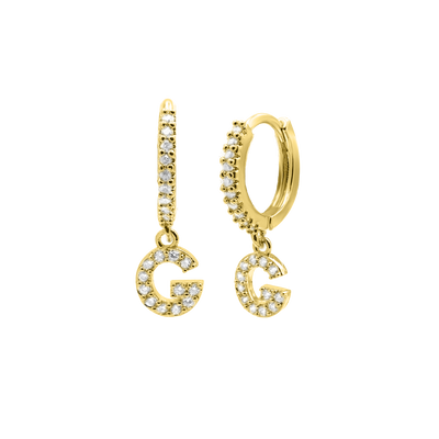 Shiny Letter Ohrringe 18K Vergoldet