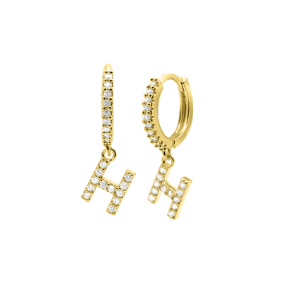 Shiny Letter Ohrringe 18K Vergoldet