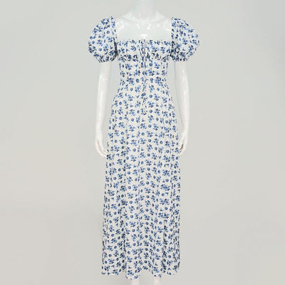 Pauline - Geblümtes Maxikleid mit Puffärmeln