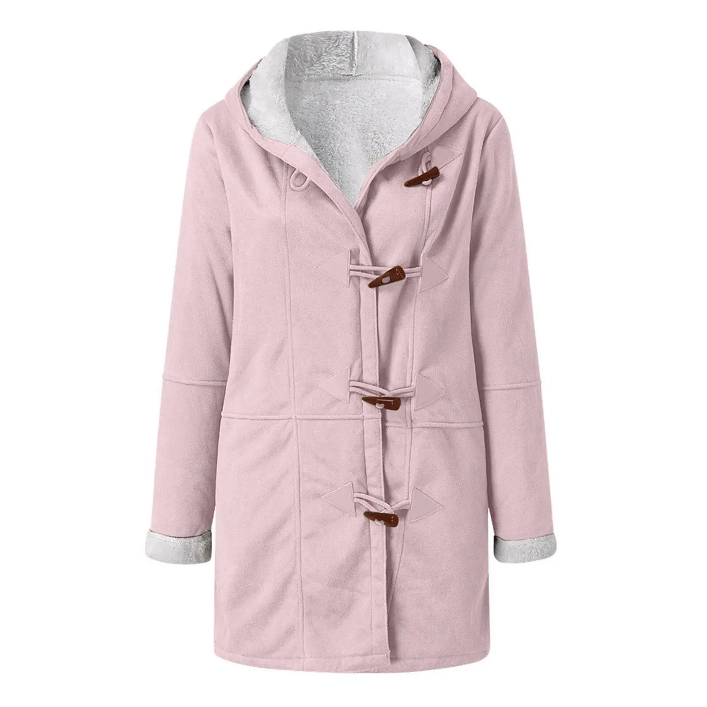 Vania Fleece Wildlederjacke mit halblanger Kapuze