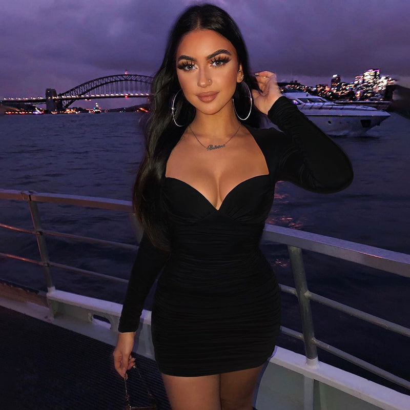 Meilissa - Sexy Abendkleid mit langen Ärmeln für Frauen