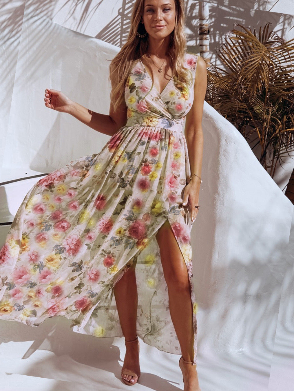 Gianna - Langes Kleid mit Blumendruck