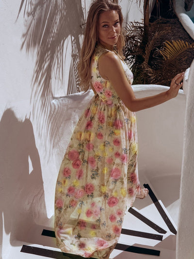 Gianna - Langes Kleid mit Blumendruck