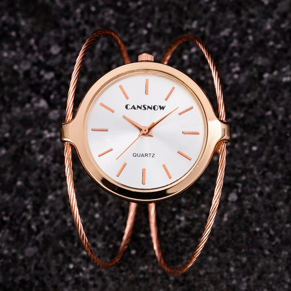 Cansnow Verschlungene Armspange Uhr