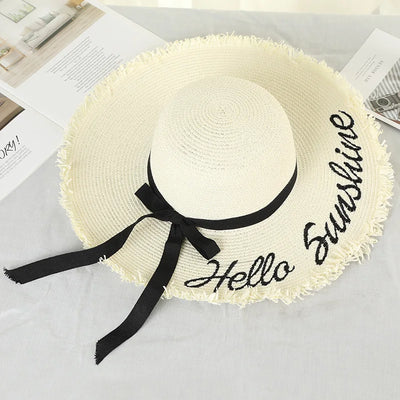 Handgemachte Weave Letter Sonnenhüte für Frauen Mode