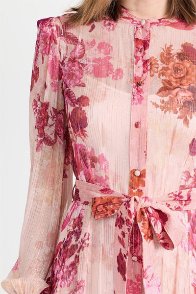 Naty - Langärmeliges Kleid mit Blumendruck