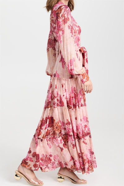 Naty - Langärmeliges Kleid mit Blumendruck