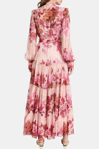 Naty - Langärmeliges Kleid mit Blumendruck