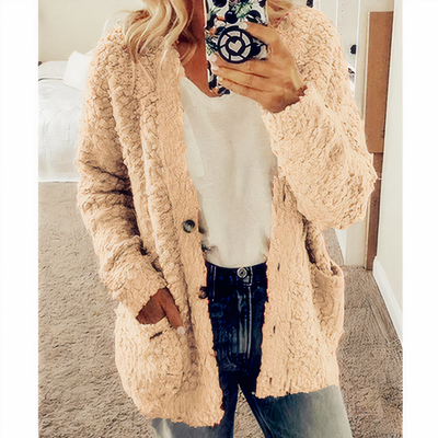 KAROLINA - Plüsch-Strickcardigan