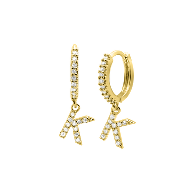 Shiny Letter Ohrringe 18K Vergoldet