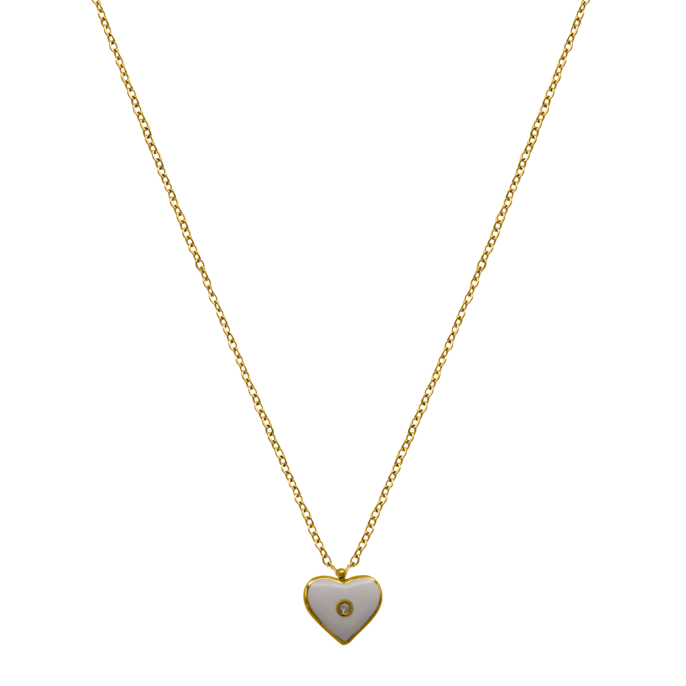 Love Stone Heart 14K Vergoldet