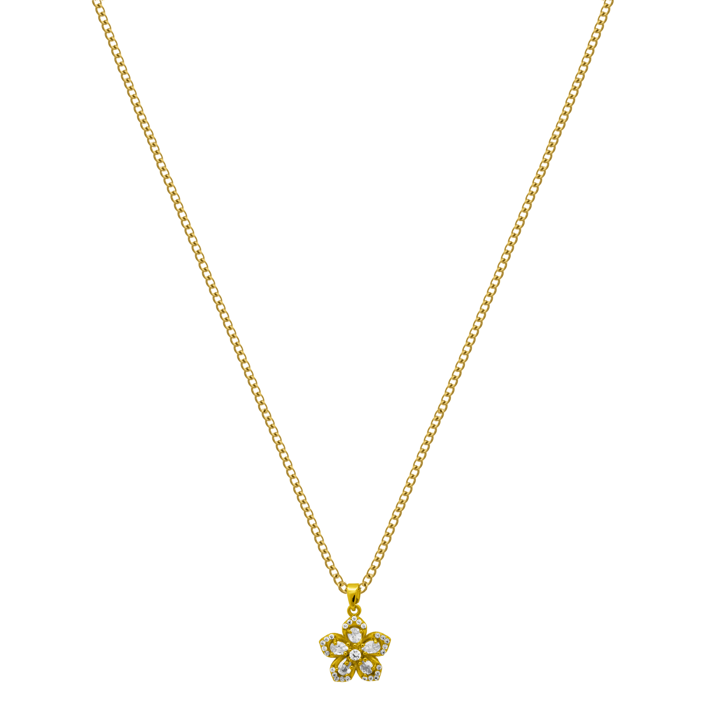 Cluster Flower Kette 18K Vergoldet