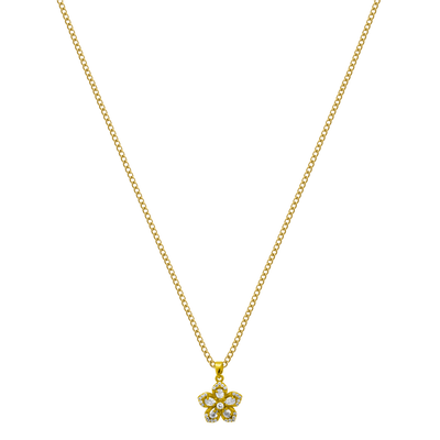 Cluster Flower Kette 18K Vergoldet