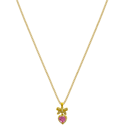 Ribbon Heart Kette 18K Vergoldet