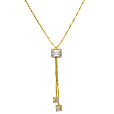 Square Dangle Mirror Kette 18K Vergoldet