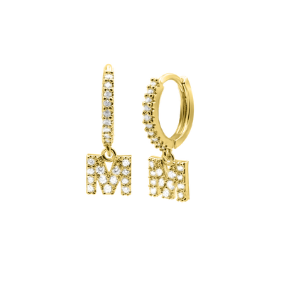 Shiny Letter Ohrringe 18K Vergoldet