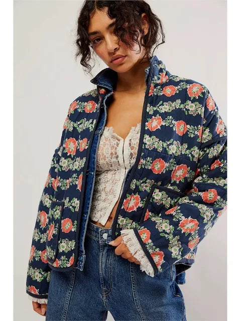 Diana - Vintage-Mantel mit Blumendruck Jacke