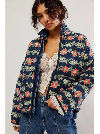 Diana - Vintage-Mantel mit Blumendruck Jacke