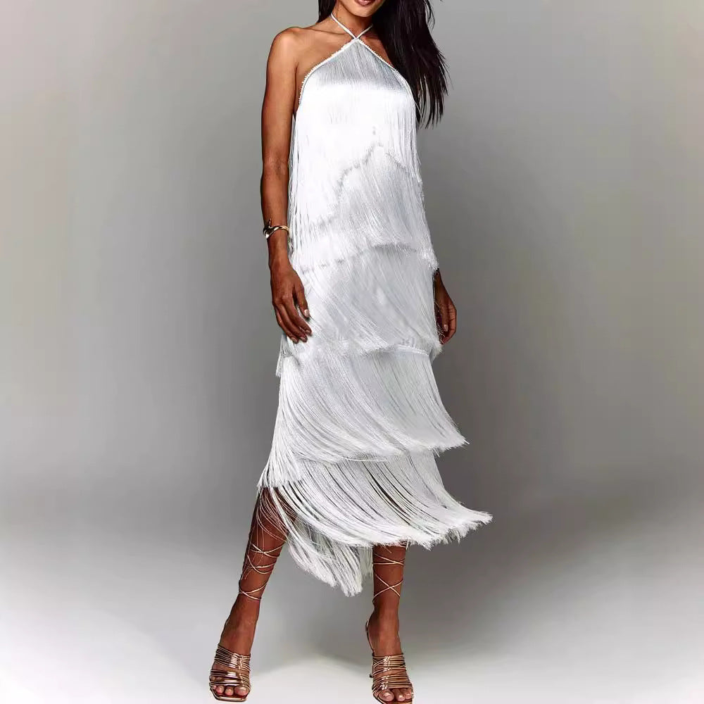 Adeline - Trägerkleid mit Quasten und offenem Rücken