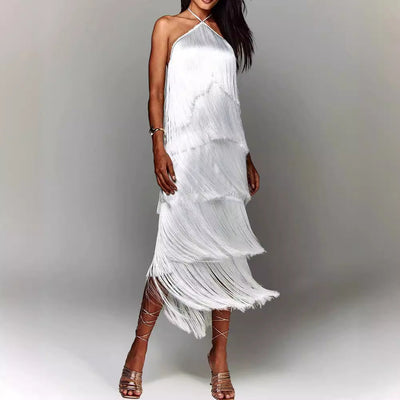 Adeline - Trägerkleid mit Quasten und offenem Rücken
