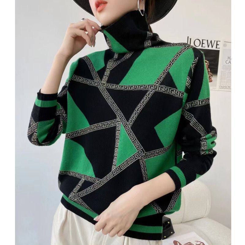OLGA - Eleganter bedruckter Pullover mit Rollkragen