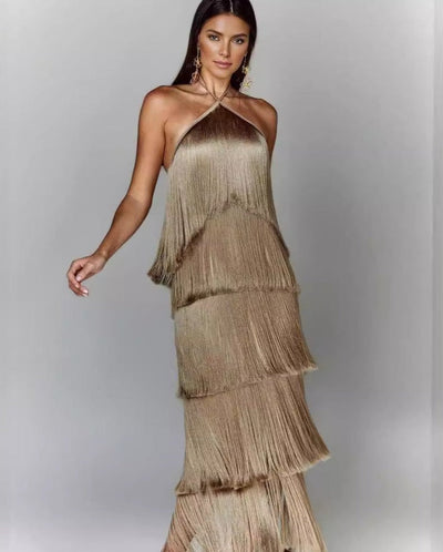 Adeline - Trägerkleid mit Quasten und offenem Rücken