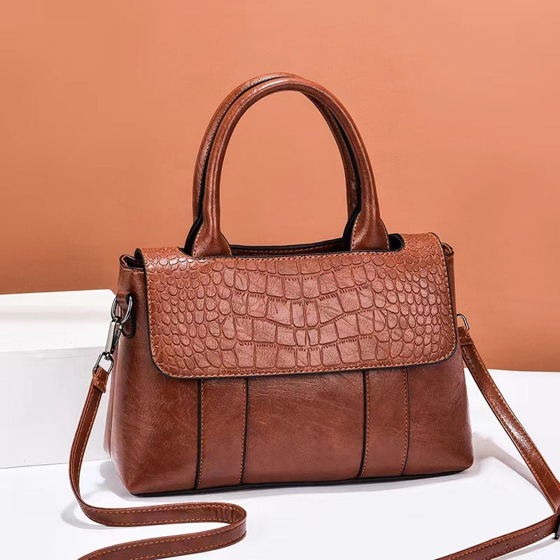 Damenhandtasche aus geprägtem Leder mit strukturiertem Stil - Camila