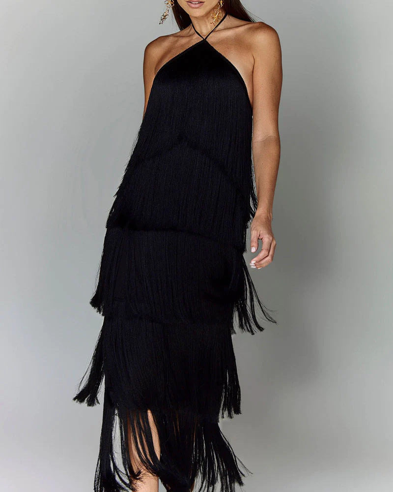 Adeline - Trägerkleid mit Quasten und offenem Rücken