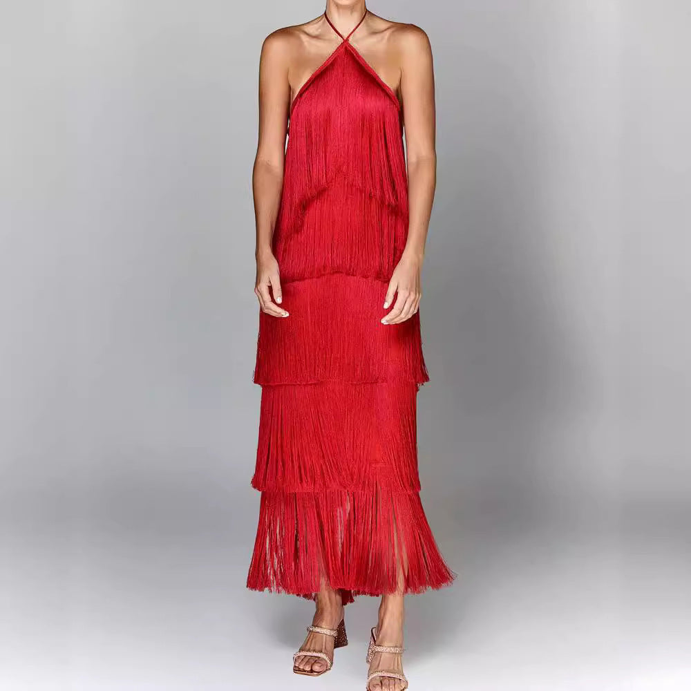 Adeline - Trägerkleid mit Quasten und offenem Rücken