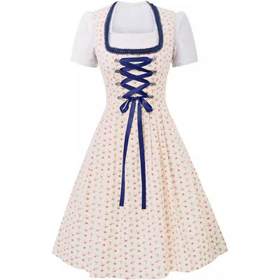 Damen Blau Oktoberfest Dirndl Kleid - Annemarie