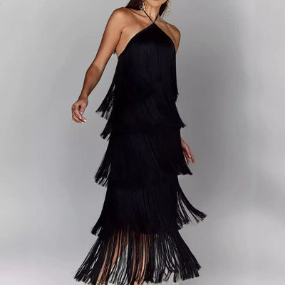 Adeline - Trägerkleid mit Quasten und offenem Rücken